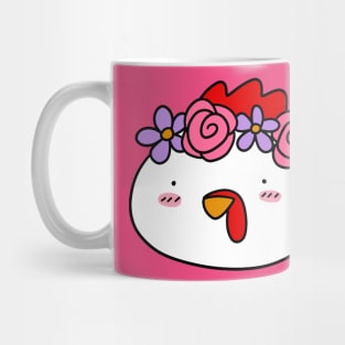 Flower Crown Chicken Face Mug